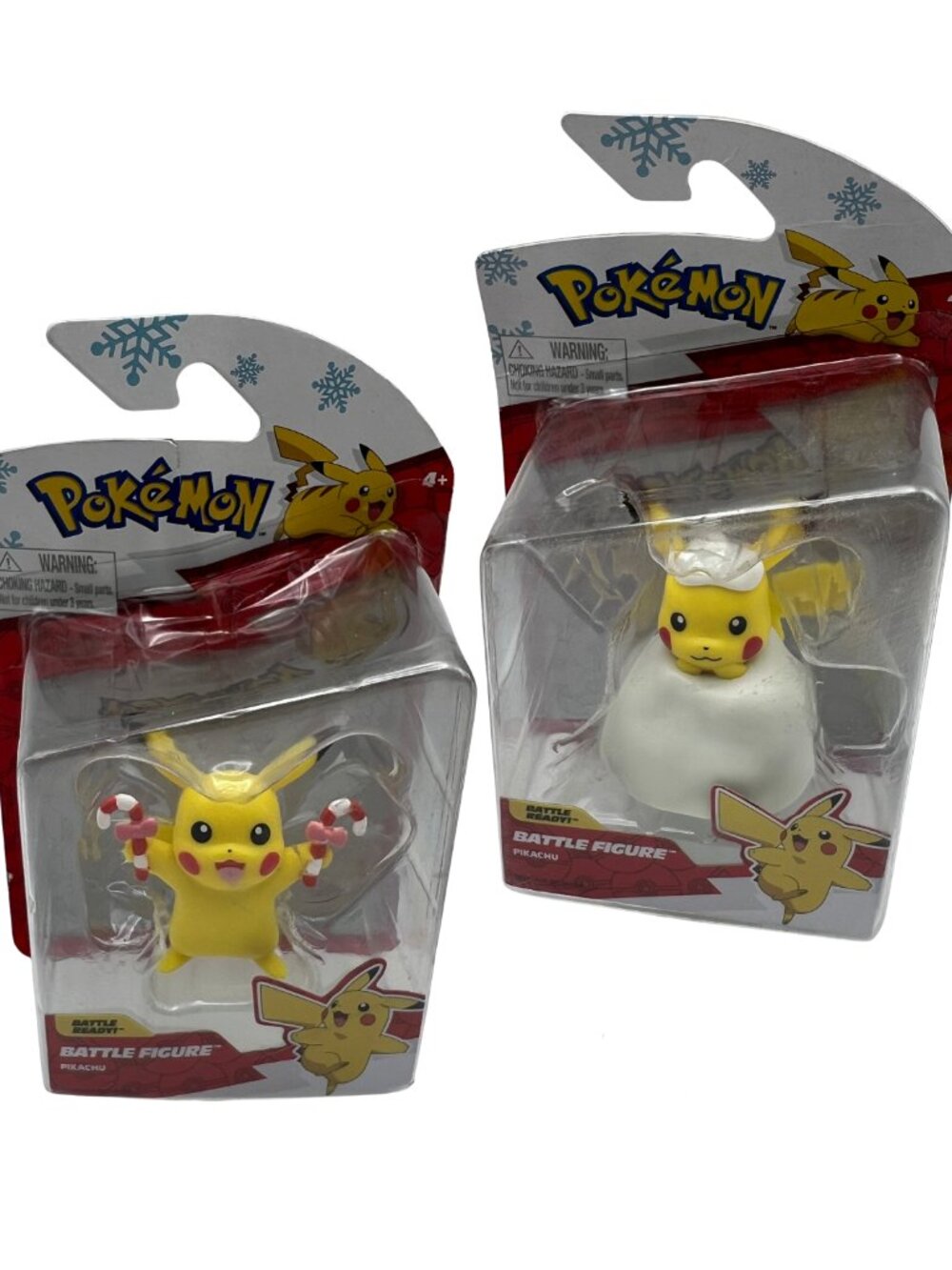 Pokémon Pikachu Holiday Battle Figure Set - Candy Cane & Snowman Themes 4-Inch C